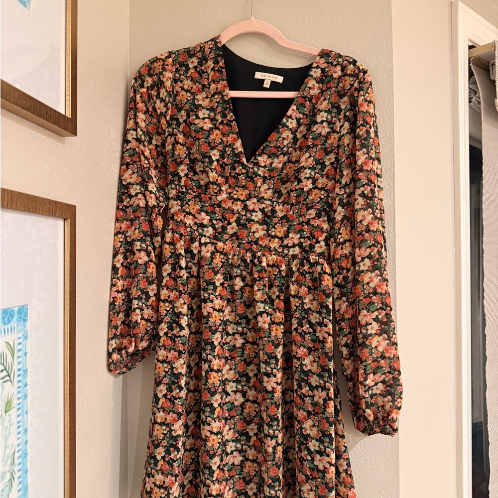 Skies Are Blue Multicolor Floral Long Sleeve Dress